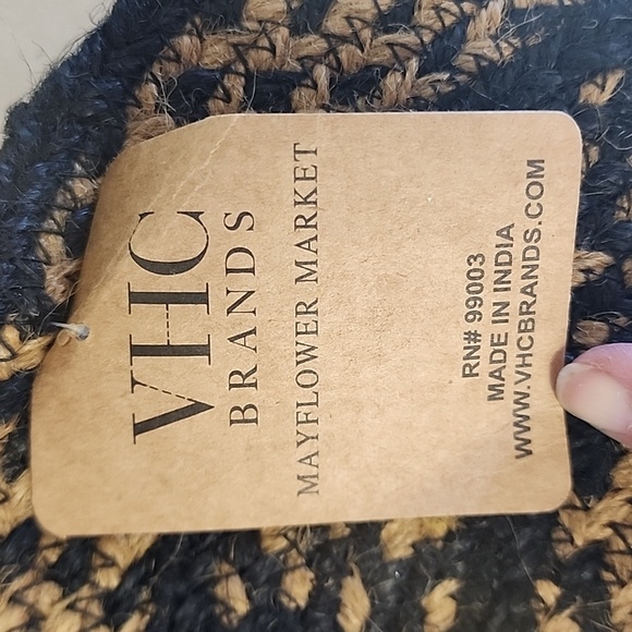 VHC Brands Classic Country Primitive Kitchen-Farmhouse Jute Black Tablem… - Picture 3 of 5